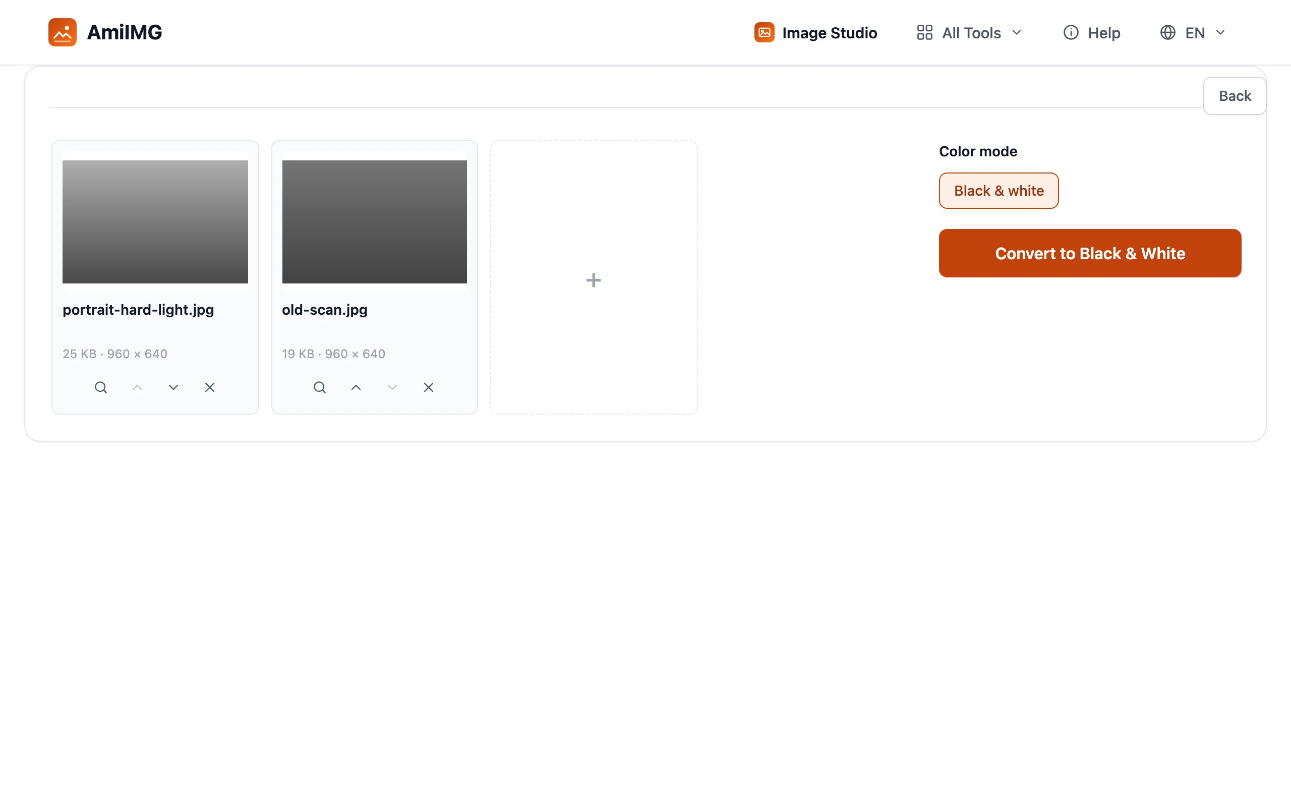 Black and White – Confirm the Black &amp; white toggle