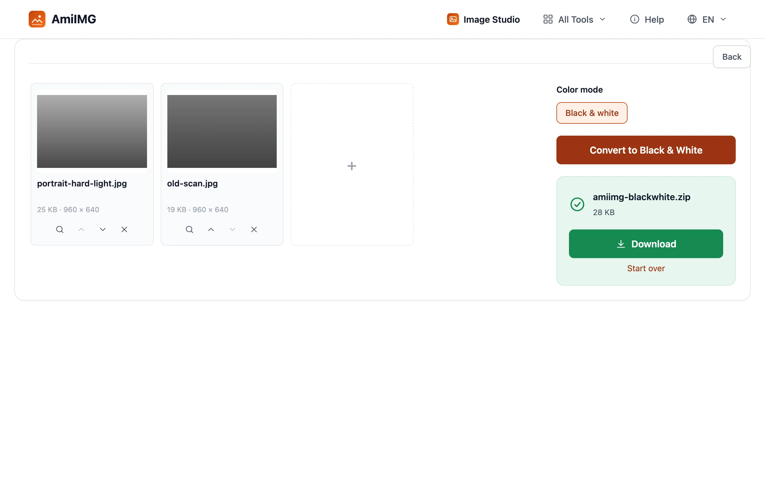 Black and White – Convert the batch