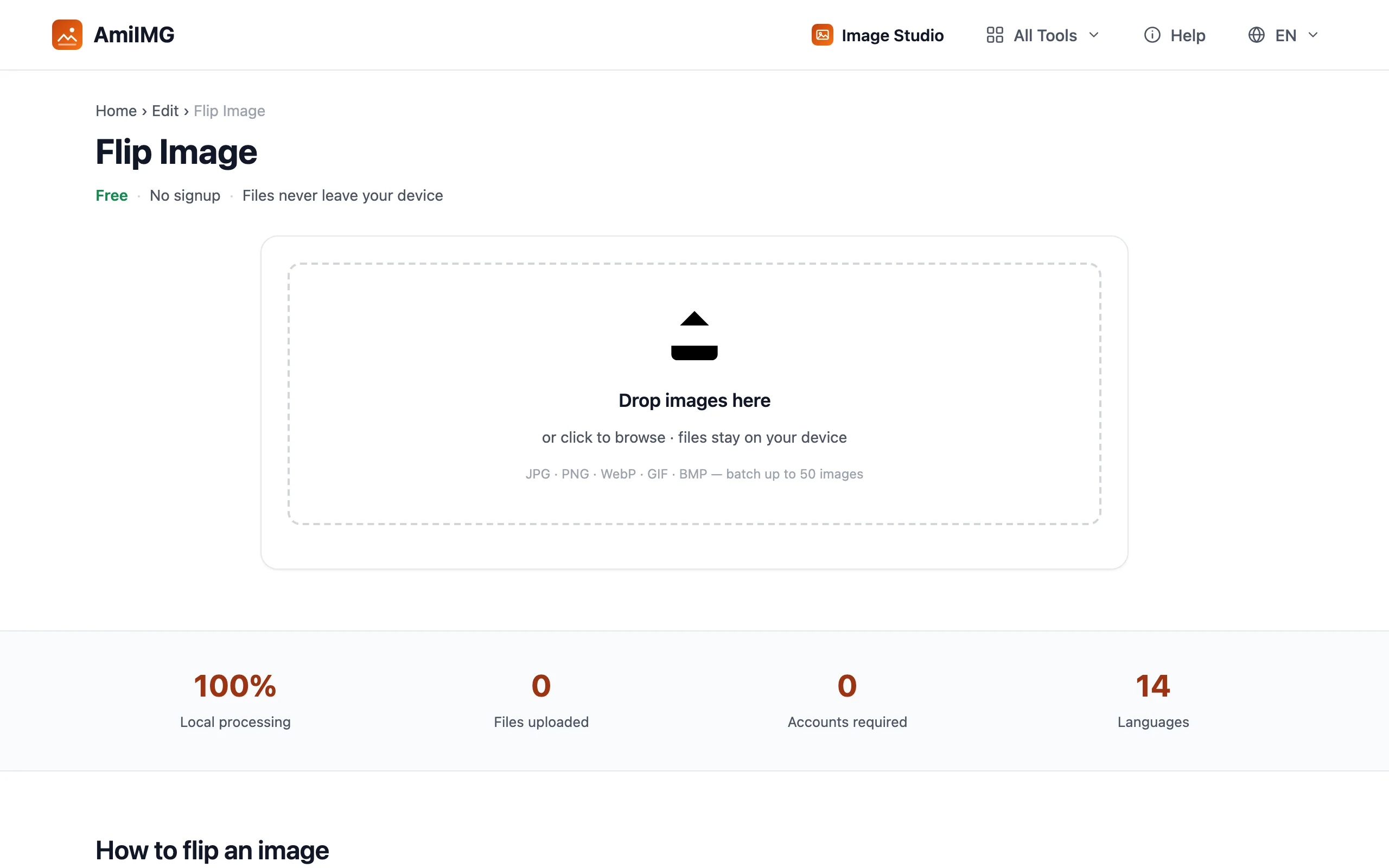 Flip Image – Add the photos that need mirroring