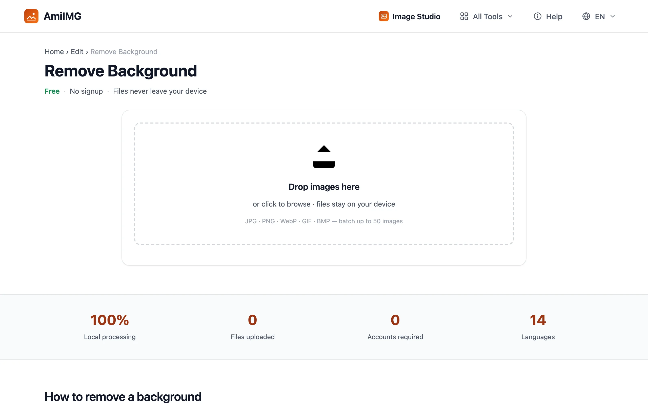 Remove Background – Open the tool and add your photos