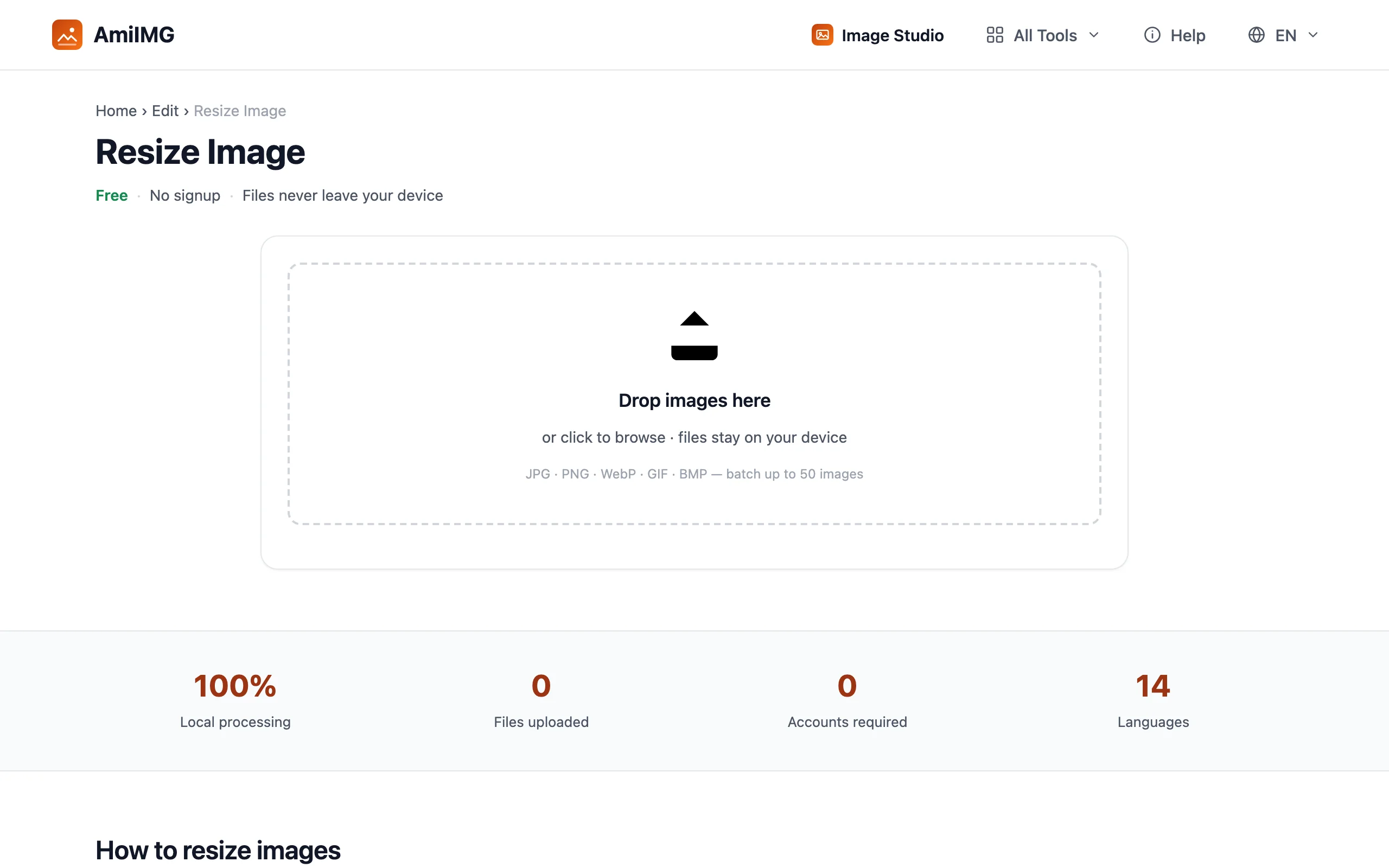 Resize Image – Open the resizer and add your images